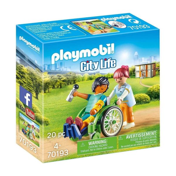 PLAYMOBIL 70193 - City Life Krankenhaus - Patient im Rollstuhl
