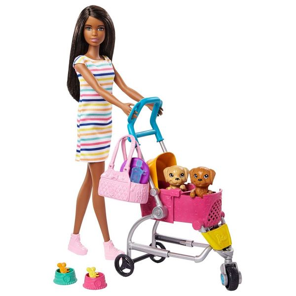 MATTEL GHV93 - Barbie - Prinzessinnen Abenteuer Hundebuggy Spielset mit Puppe