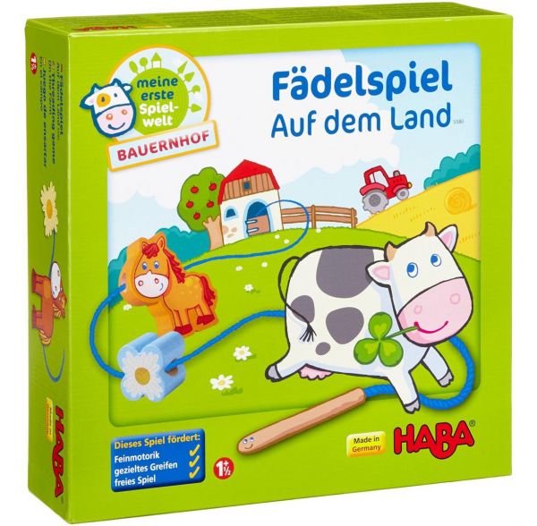 Haba 5580 - Meine erste Spielwelt Bauernhof - Fädelspiel auf dem Land
