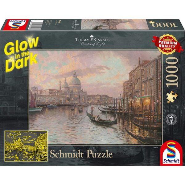 SCHMIDT 59499 - Puzzle - In den Straßen von Venedig, Glow Dark, 1000 Teile