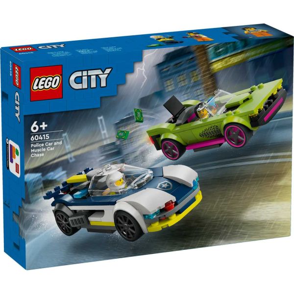 LEGO 60415 - City Polizei - Verfolgungsjagd mit Polizeiauto und Muscle Car