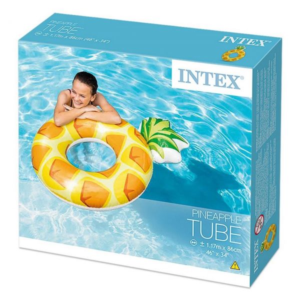INTEX 56266 - Schwimmreifen - Ananas Pineapple, 117 x 86 cm