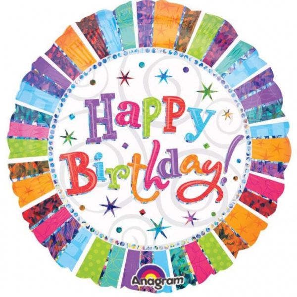 AMSCAN 119980 - Folienballon - Happy Birthday Bunt, 45 cm