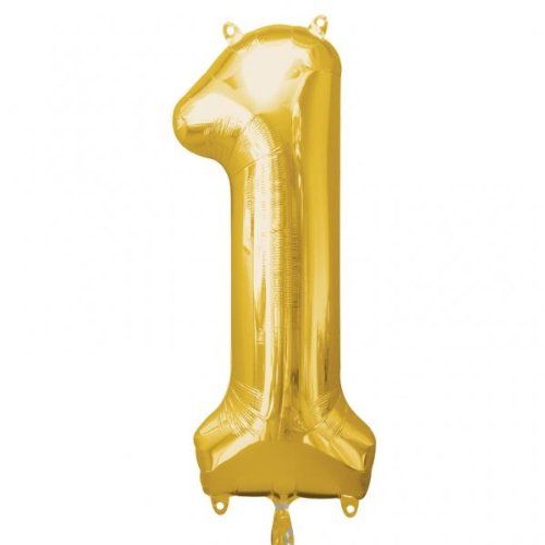 AMSCAN 2824401 - Folienballon - Zahl 1, gold
