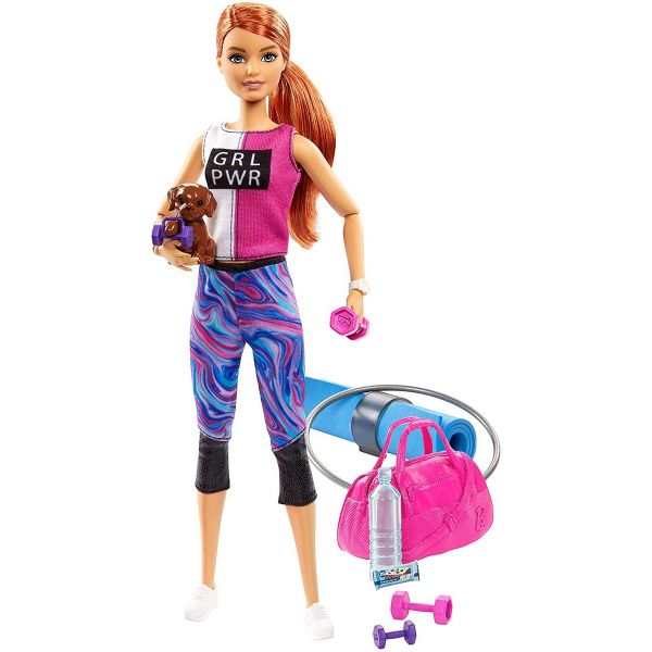 MATTEL GJG57 - Barbie - Wellness Fitness Puppe mit Hund