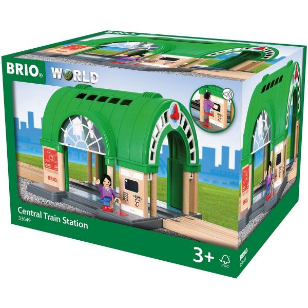 BRIO 33649 - Großer Hauptbahnhof mit Ticketautomat für die Brio-Eisenbahn