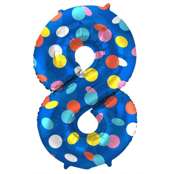 Folienballon 8 Colorful Dots, 86cm