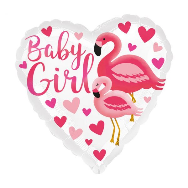 AMSCAN 3963301 - Folienballon - Flamingo Baby Girl, 43cm