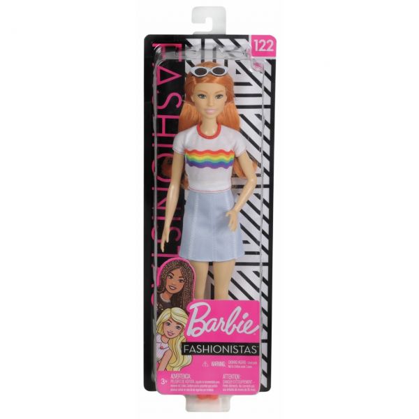 MATTEL FXL55 - Barbie - Fashionistas Puppe im Regenbogen T-Shirt