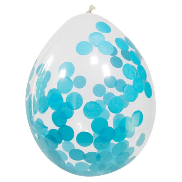 FOLAT 08597 - Geburtstag &amp; Party - Konfetti Luftballons Blau, 4 Stk., 30 cm