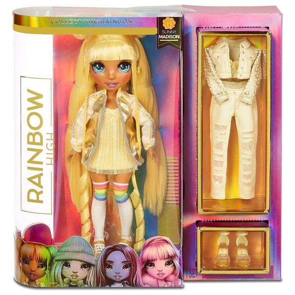 MGA 569626E7C - RAINBOW HIGH - Sunny Madison – Gelbe Mode-Puppe mit 2 Outfits