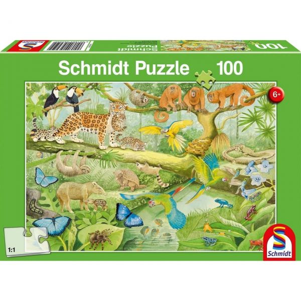 SCHMIDT 56250 - Puzzle - Tiere im Regenwald, 100 Teile