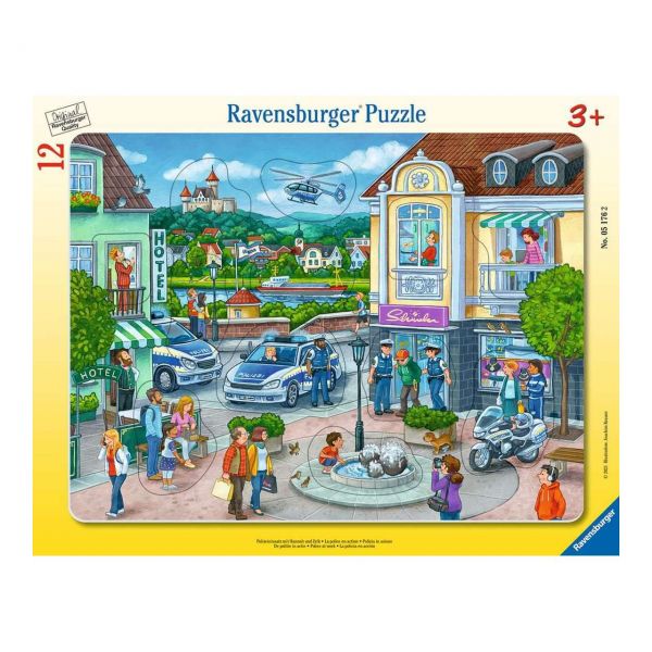 RAVENSBURGER 05176 - Rahmenpuzzle - Polizeieinsatz mit Hannah und Erik, 12 Teile