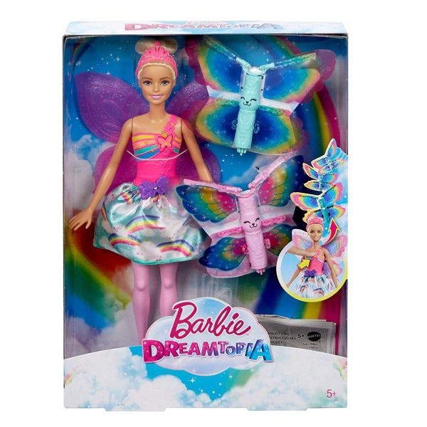 MATTEL FRB08 - Barbie Dreamtopia - Regenbogen-Königreich Magische Flügel-Fee