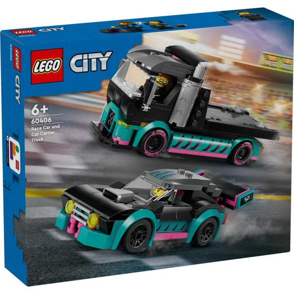 LEGO 60406 - City Fahrzeuge - Autotransporter mit Rennwagen