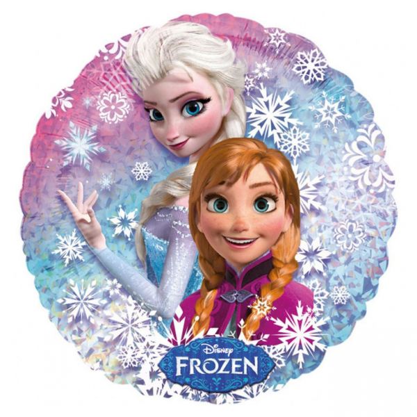 AMSCAN 27552 - Folienballon - Disney Frozen, Anna &amp; Elsa Rund, 45cm