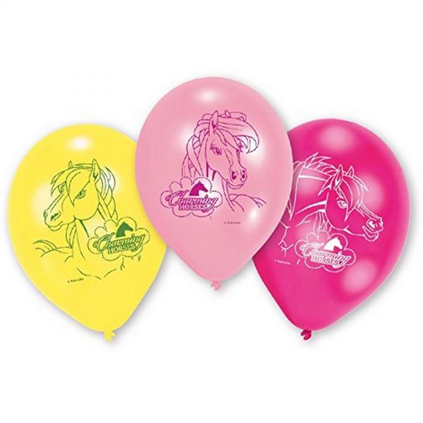 AMSCAN 450289 - Geburtstag &amp; Party - Pferde Latex Luftballon Version 2, 6 Stk.