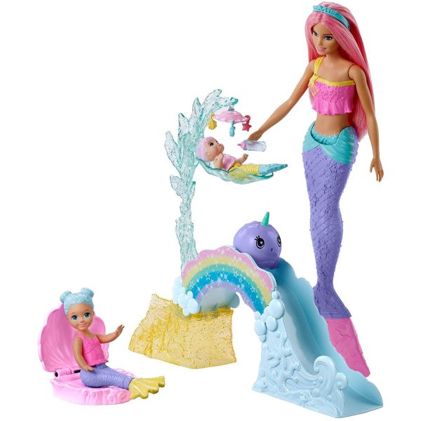 MATTEL FTX25 - Barbie Dreamtopia - Meerjungfrauen-Spielplatz-Set mit Puppen