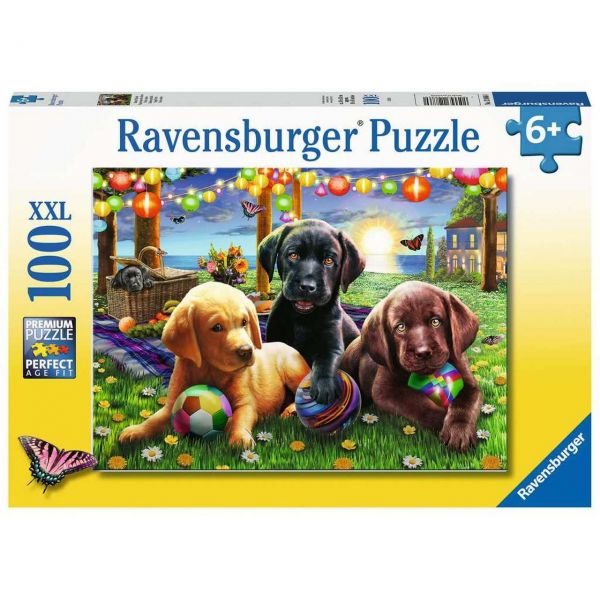 RAVENSBURGER 12886 - Puzzle - Hunde Picknick, 100 Teile XXL