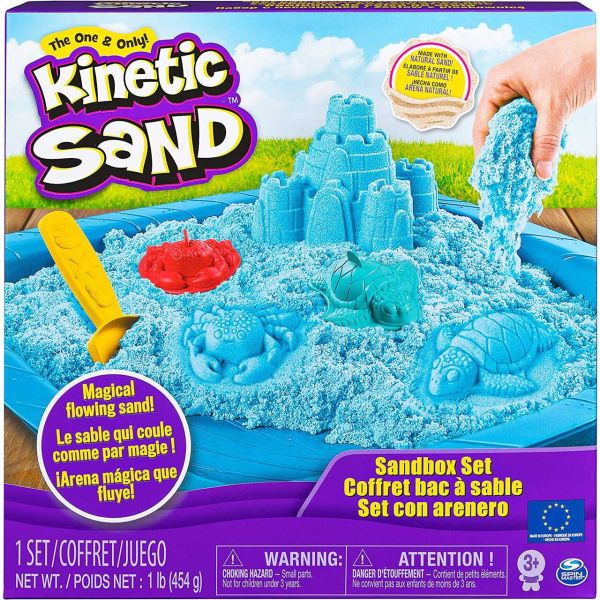 Spin Master 19403 - Kinetic Sand - Sand Box Set Blau, 454g