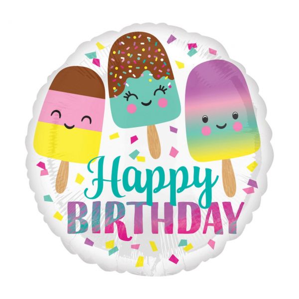 AMSCAN 3962201 - Folienballon - Happy Ice Cream Birthday, 43cm