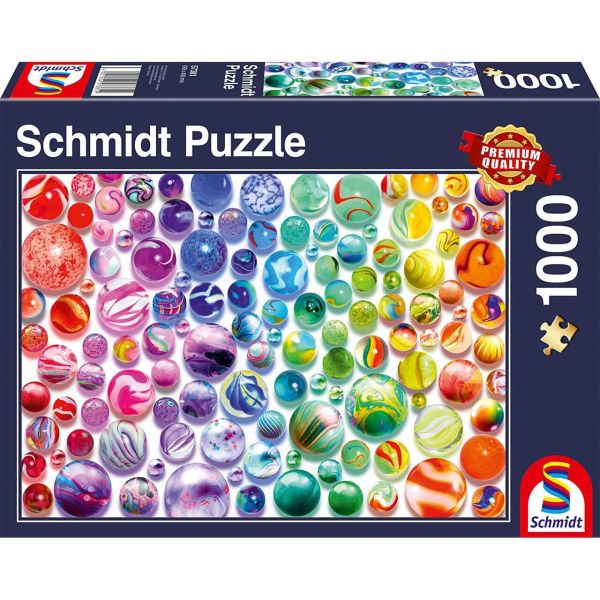 SCHMIDT 57381 - Puzzle - Regenbogen-Murmeln, 1000 Teile