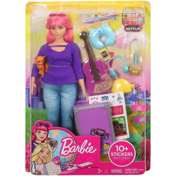 MATTEL FWV26 - Barbie - Reise Puppe, pink und Zubehör