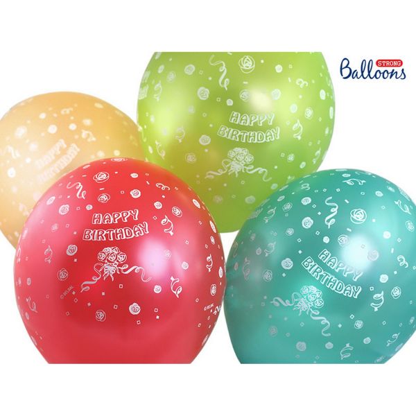 PD SB14M-131-000 - Luftballons 30cm - Metallic, Happy Birthday-Mix, 50 Stk.