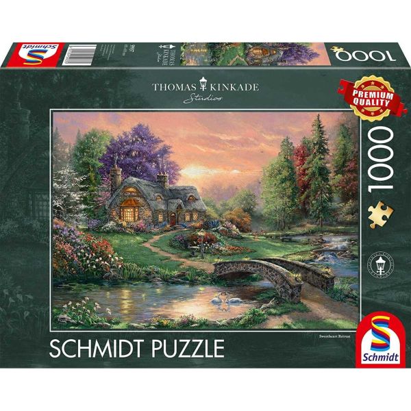 SCHMIDT 59937 - Puzzle - Thomas Kinkade, Sweetheart Retreat, 1000 Teile