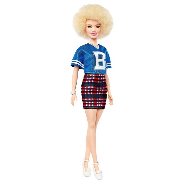 MATTEL FJF51 - Barbie Fashionistas - Puppe im blauen Glitzeroberteil und Rock