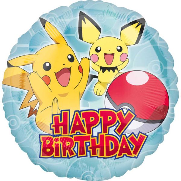 AMSCAN 36333 - Folienballon - Pokemon Happy Birthday, 43cm