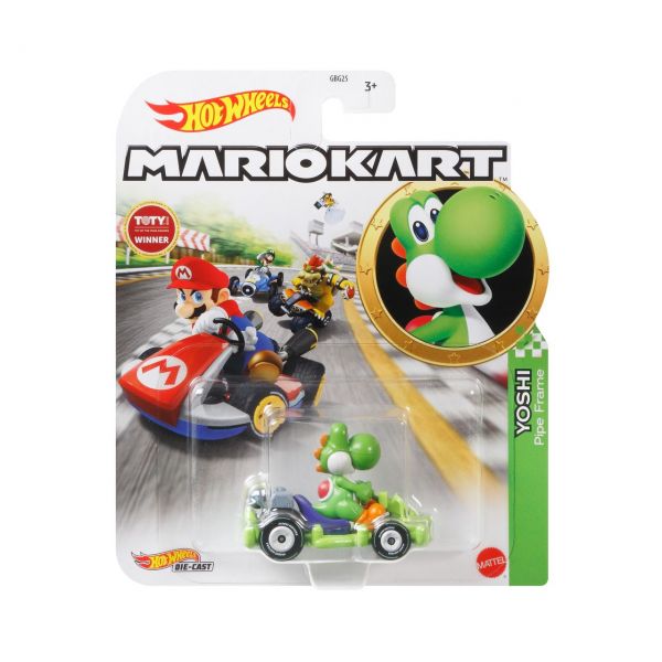 MATTEL GRN19 - Hot Wheels - Mario Kart, 1:64 Die-Cast, Yoshi
