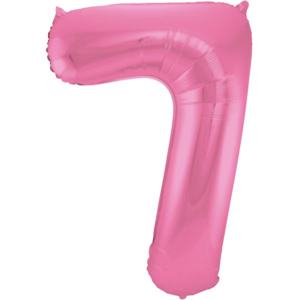 FOLAT 65907 - Folienballon - Zahl 7, Matte Pink, 86 cm