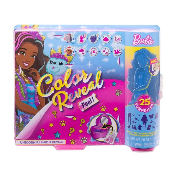 MATTEL GVX95 - Barbie Color Reveal - Fantasy Fashion Einhorn, Puppe &amp; Haustier