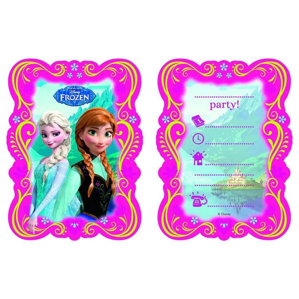 FOLAT 82504 - Geburtstag &amp; Party - Einladungen Disney Frozen, 6 Stk.