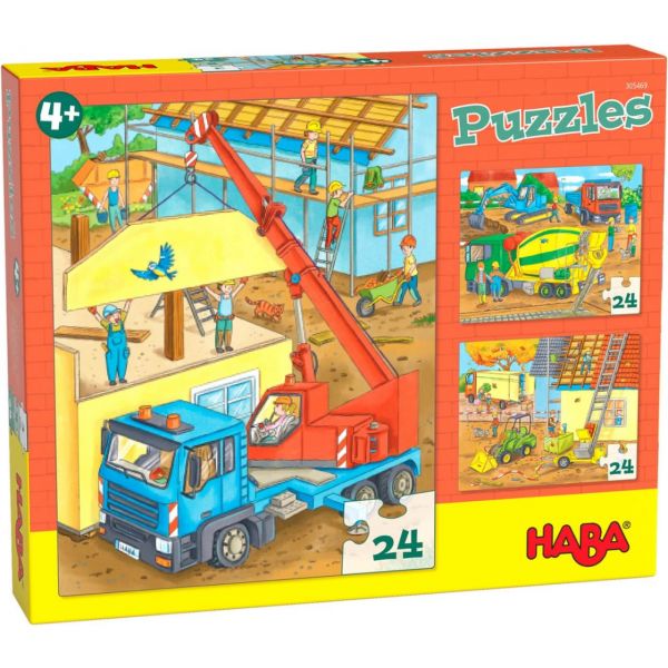 HABA 305469 - Puzzle - Auf der Baustelle, 24 Teile