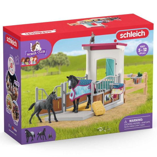 SCHLEICH 42611 - Horse Club - Pferdebox mit Stute und Fohlen