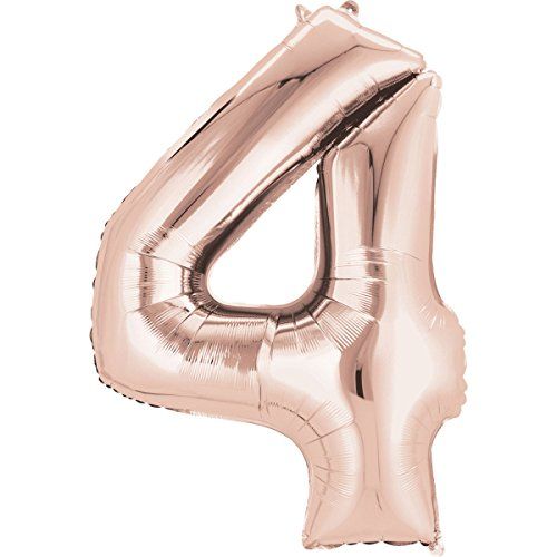 AMSCAN 3621501 - Folienballon - Zahl 4, rosé, gold