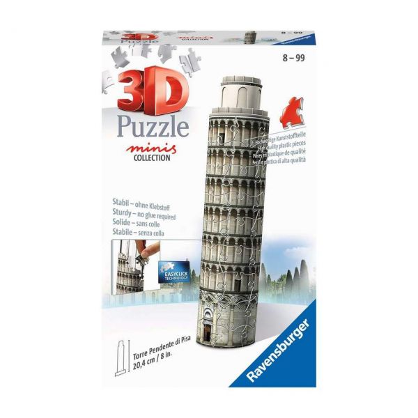 RAVENSBURGER 11247 - 3D Puzzle - Mini Schiefer Turm von Pisa, 54 Teile