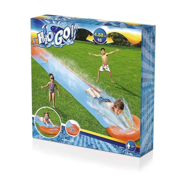 BESTWAY 52326 - Wasserspielzeug - H2OGO Wasserrutsche Single, 488cm