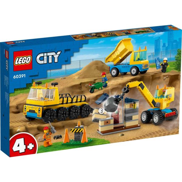 LEGO 60391 - City - Baufahrzeuge und Kran mit Abrissbirne