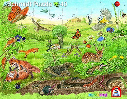 SCHMIDT 56787 - Rahmenpuzzle - Tiere im Wald und Wiese, 2er Set