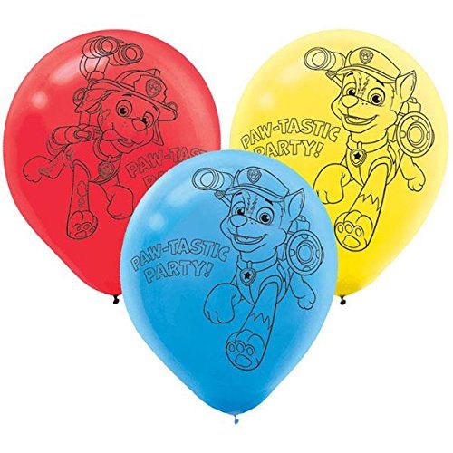 AMSCAN 999141 - Geburtstag &amp; Party - Paw Patrol Latex Luftballon, 6 Stk.