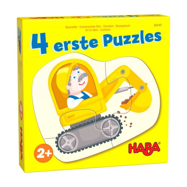 HABA 306181 - Puzzle - 4 erste Puzzles, Baustelle, 2-4 Teile