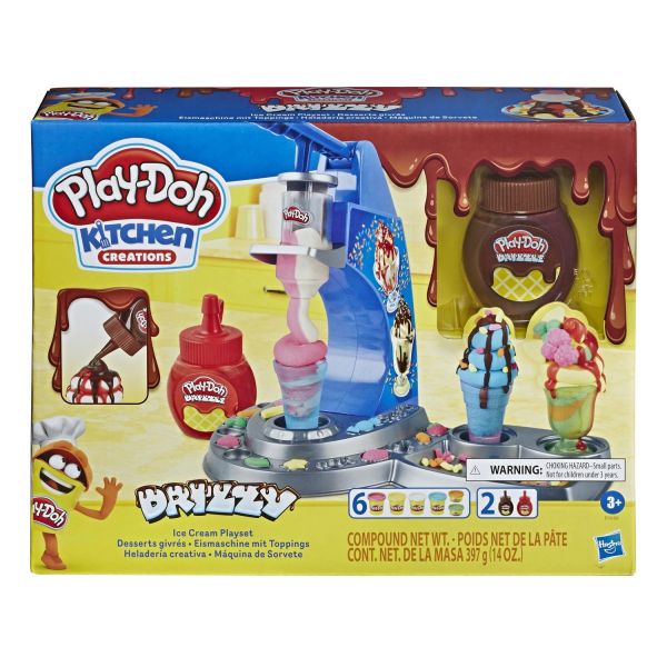 HASBRO E6688 - Play-Doh Kitchen Creations - Drizzy Eismaschine mit Toppings