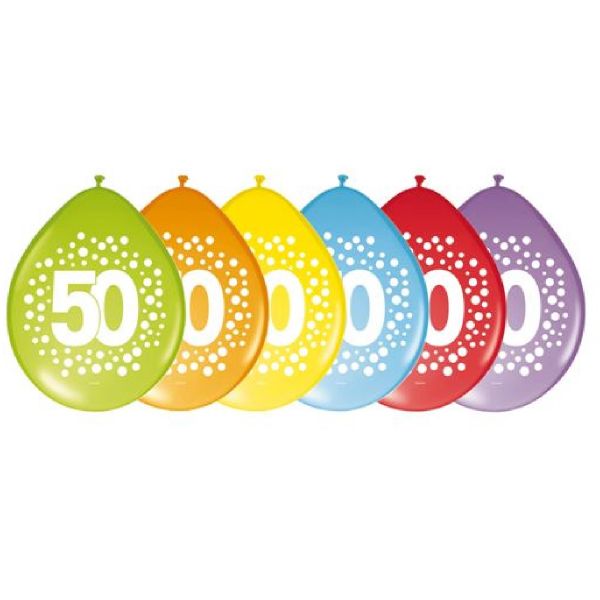 FOLAT 64250 - Geburtstag &amp; Party - Luftballons Regenbogen, 50 Jahre, 30 cm
