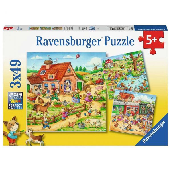 RAVENSBURGER 05249 - Puzzle - Ferien auf dem Land, 3x49 Teile