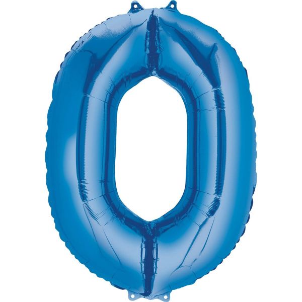 AMSCAN 28270 - Folienballon - Zahl 0, blau, 88 cm