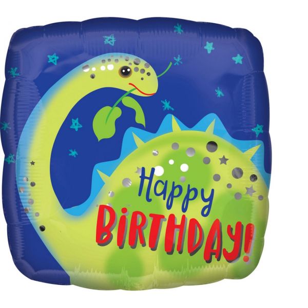 AMSCAN 03962701 - Folienballon - Happy Birthday, Brontosaurus, 43cm