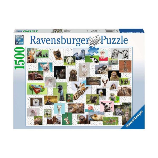 RAVENSBURGER 16711 - Puzzle - Funny Animals, lustige Tiere Collage, 1500 Teile
